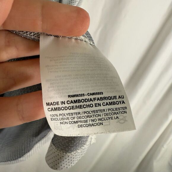 Nike Pro Dri Fit Shirt Men's Large Grey Short Sleeve Swoosh Print Crew Neck - Picture 6 of 9